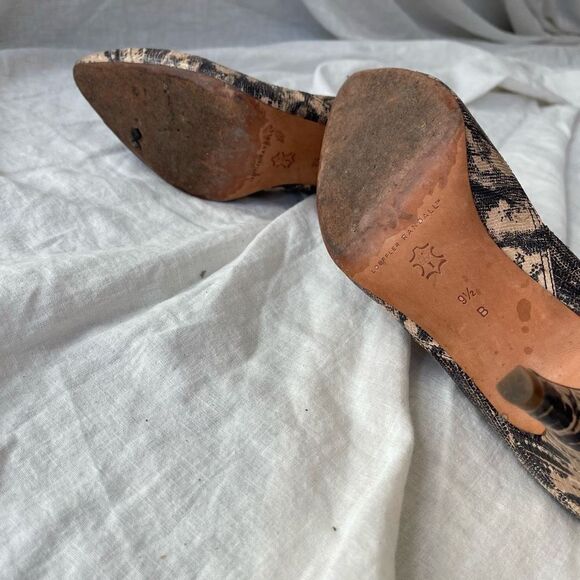 Loeffler Randal Women's High Heels Phyton Animal Print Pointed Toe Shoes Size 9. - Picture 10 of 12